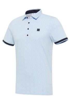 Blue Industry Blue Industry polo lichtblauw geprint