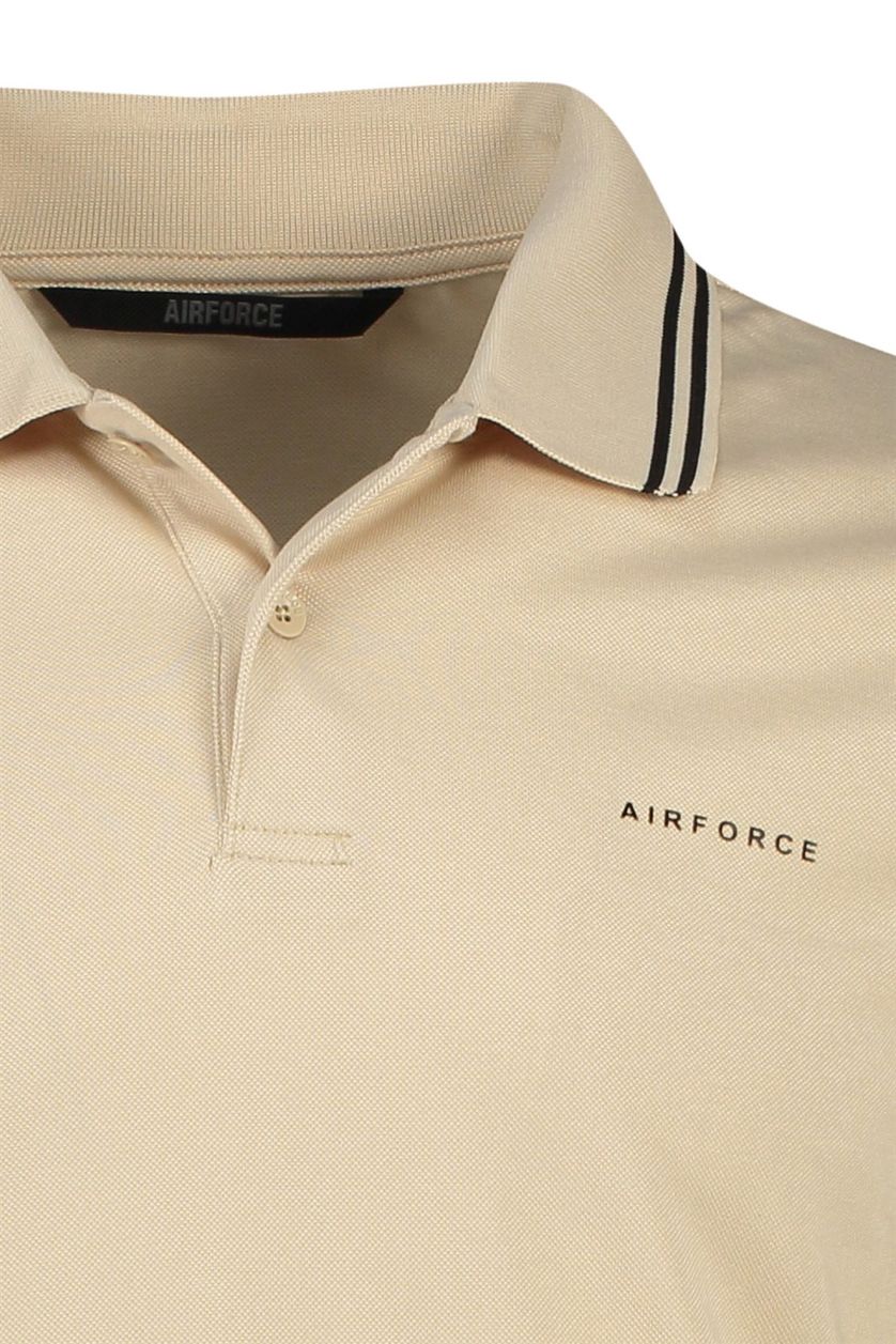 Airforce poloshirt beige Striped
