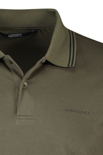 Airforce polo Striped donkergroen