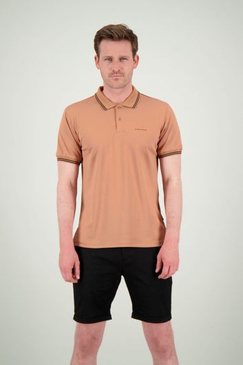 Airforce poloshirt mocca Striped