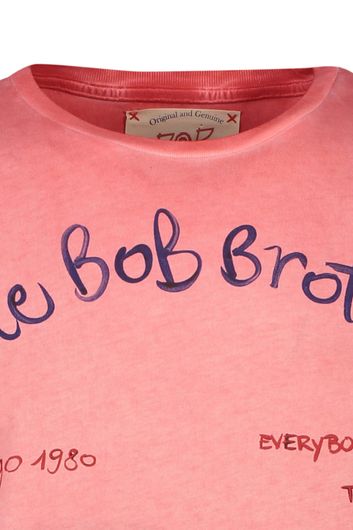 T-shirt roze gemeleerd Bob geprint