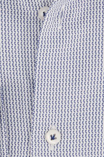 John Miller overhemd wit met blauw geprint