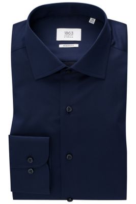 Eterna Eterna business overhemd normale fit donkerblauw katoen