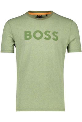 Hugo Boss Hugo Boss polo  groen effen katoen normale fit Hugo Boss t-shirt  groen effen katoen normale fit