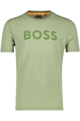 Hugo Boss polo Hugo Boss  groen effen katoen normale fit T-shirt Hugo Boss  groen effen katoen normale fit