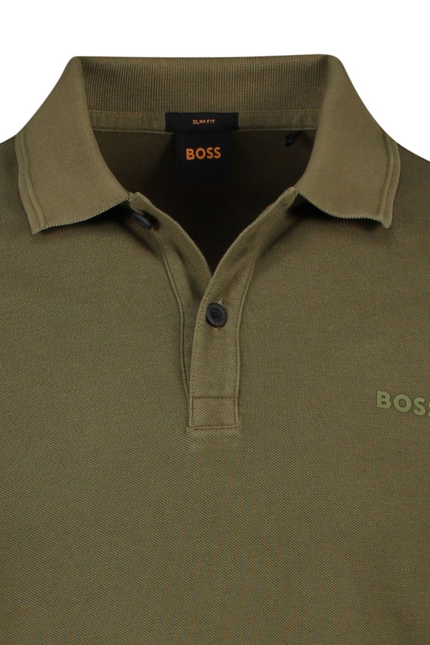 Poloshirt Hugo Boss Prime olijfgroen