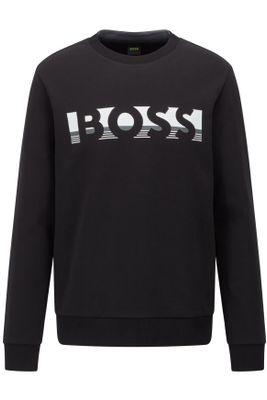 Hugo Boss Hugo Boss sweater ronde hals zwart logo print katoen