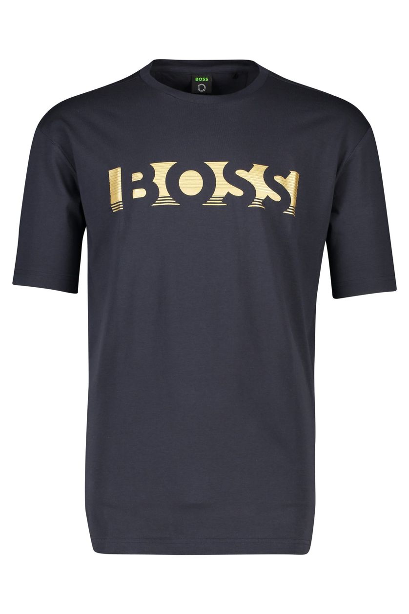 Donkerblauw t-shirt Hugo Boss print