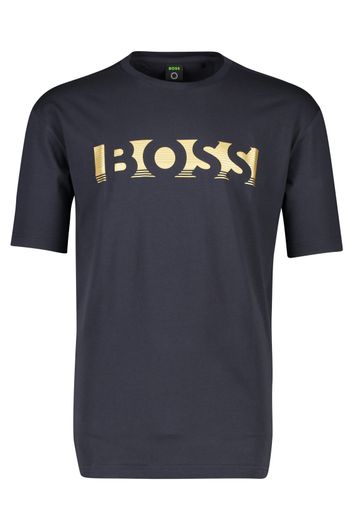 Print t-shirt Hugo Boss navy Dark Blue