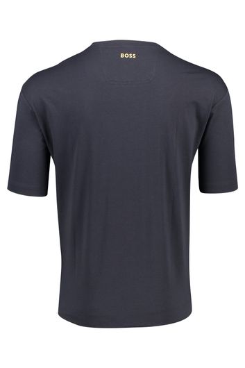 Print t-shirt Hugo Boss navy Dark Blue