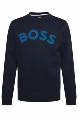 Hugo Boss Hugo Boss donkerblauwe trui Big & Tall met opdruk