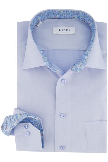 Overhemd Eton Classic Fit lichtblauw borstzak