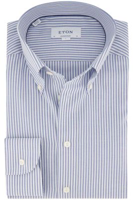 Eton Eton business overhemd Contemporary Fit blauw gestreept katoen normale fit