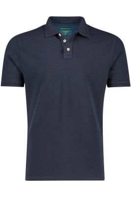 Butcher of Blue polo Butcher of Blue  donkerblauw effen katoen normale fit
