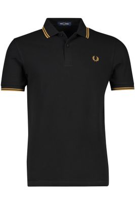 Fred Perry Fred Perry poloshirt zwart met gele details