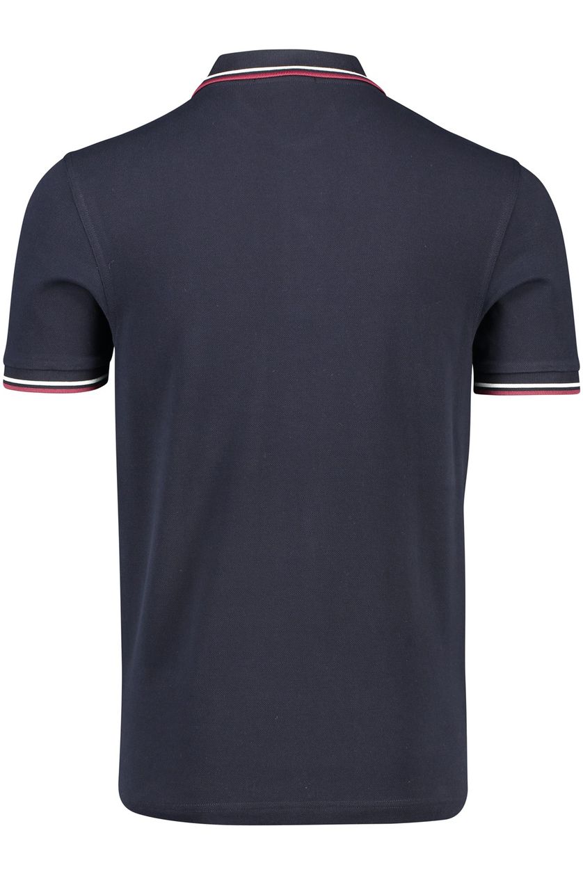 Fred Perry polo donkerblauw effen katoen normale fit