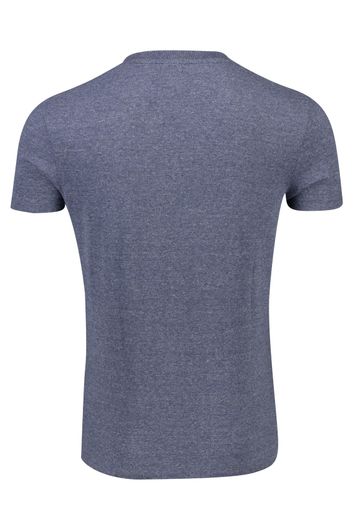 Superdry t-shirt slanke fit donkerblauw gemêleerd katoen