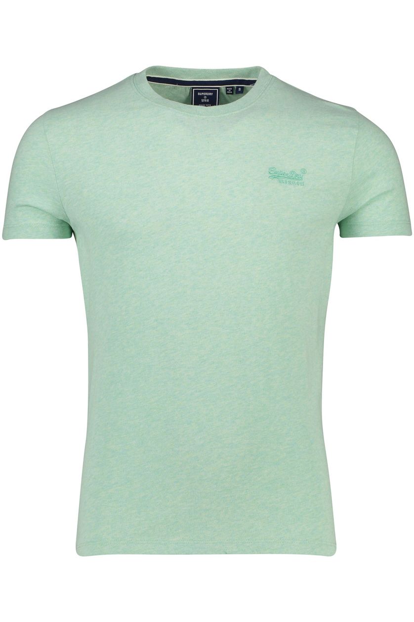 Superdry t-shirt  turquoise effen katoen slim fit