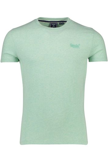 T-shirt Superdry  turquoise effen katoen slim fit