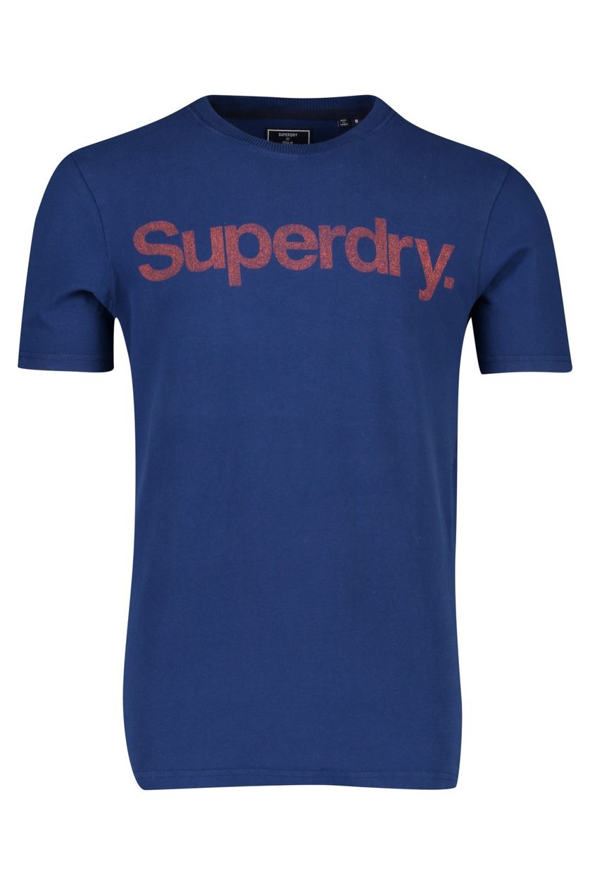T-shirt Superdry donkerblauw ronde hals logo