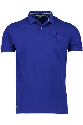 Superdry Blauw witte polo Superdry logo