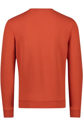 Oranje sweater met opdruk