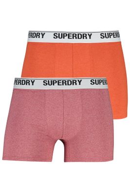Superdry 2-pack Superdry boxershort  effen katoen oranje 