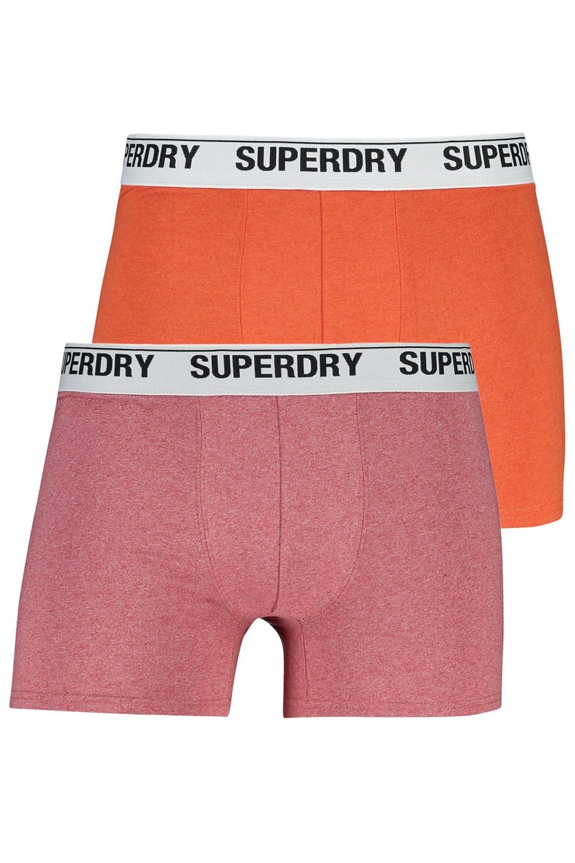 2-pack Superdry boxershort  effen katoen oranje 