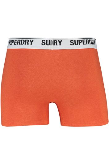 Superdry boxershorts 2-pack oranje effen katoen