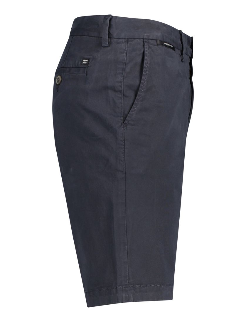 Superdry korte broek donkerblauw effen katoen