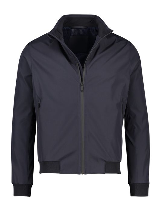 Donkerblauwe jas Portofino met opstaande kraag