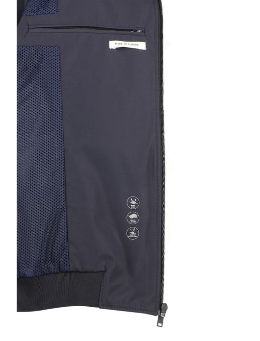 Donkerblauwe jas Portofino met opstaande kraag