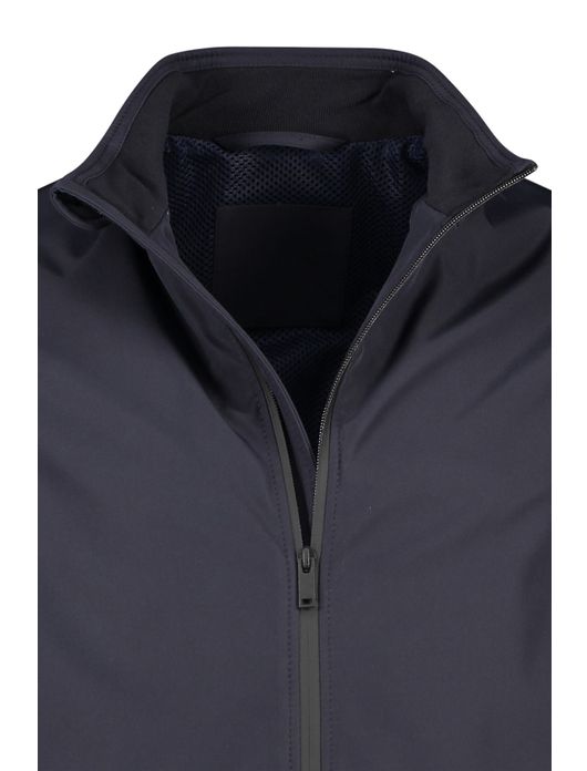 Donkerblauwe jas Portofino met opstaande kraag