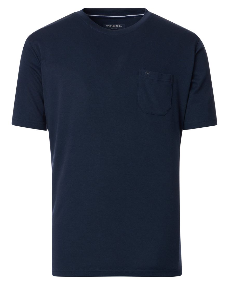 Casa Moda t-shirt donkerblauw wijde fit katoen