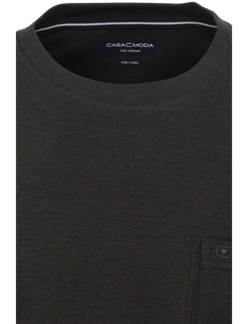 Casa Moda t-shirt effen katoen grijs