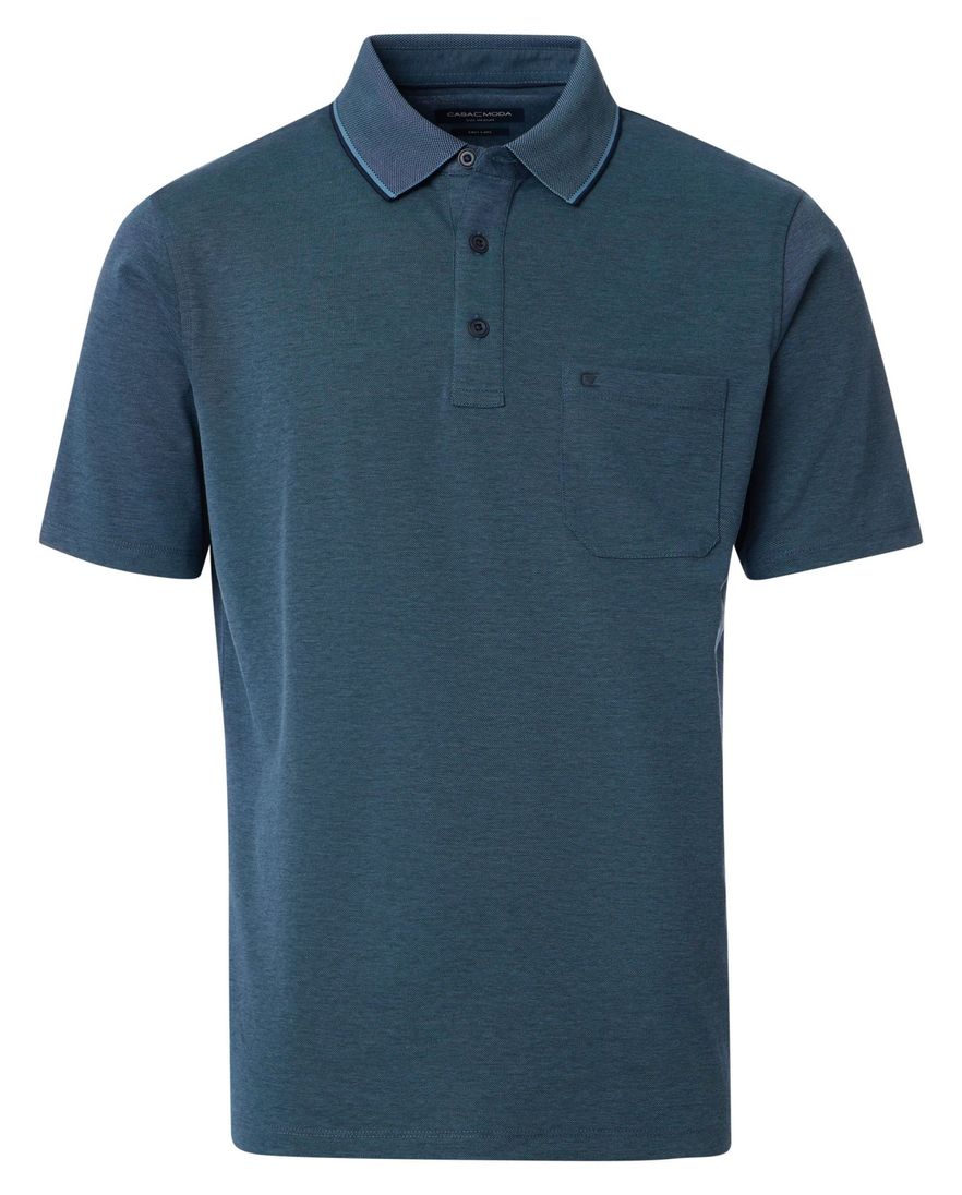 Casa Moda poloshirt korte mouw effen donkerblauw