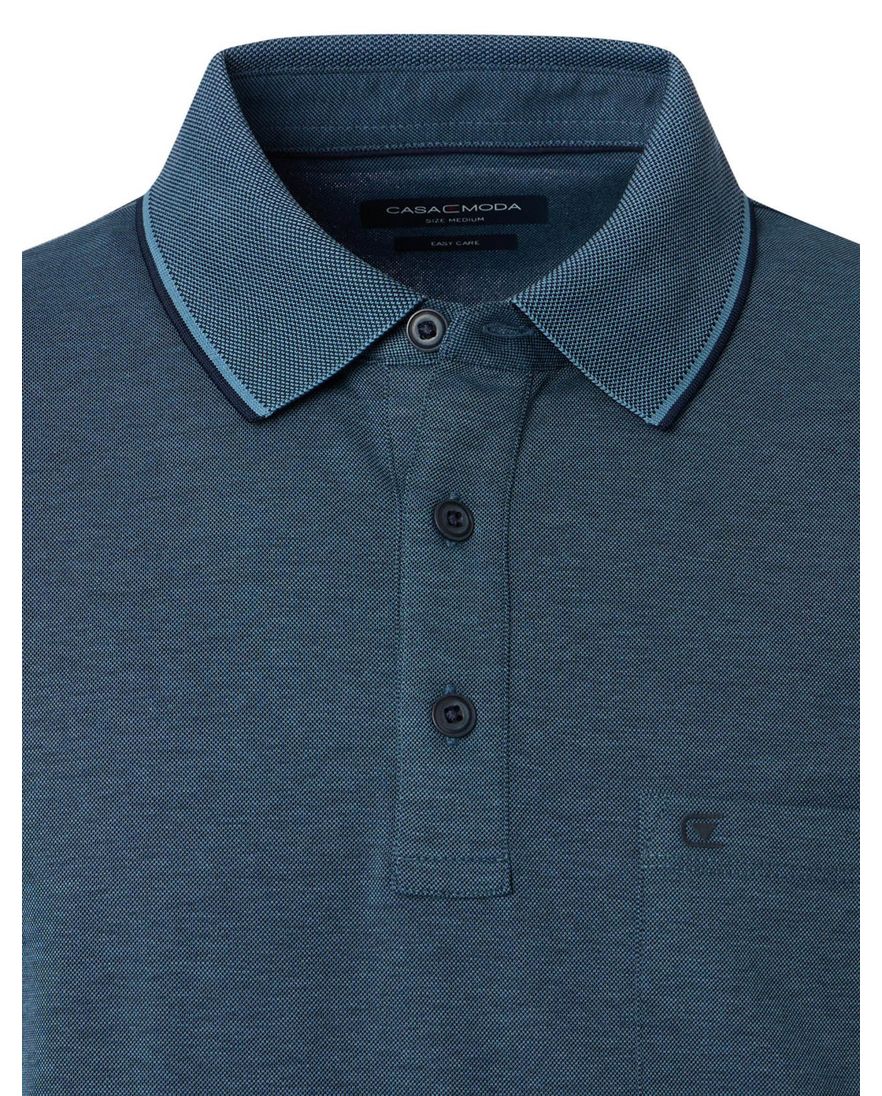 Casa Moda poloshirt korte mouw effen donkerblauw