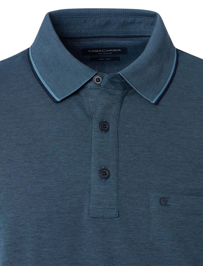 poloshirt korte mouw Casa Moda donkerblauw wijde fit