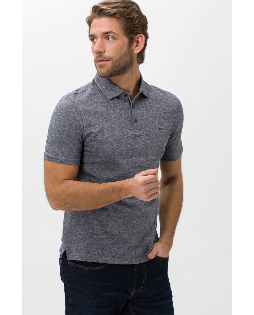 Blauwe polo Brax print