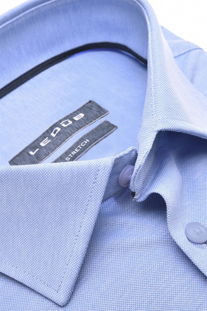 Ledub overhemd lichtblauw melange