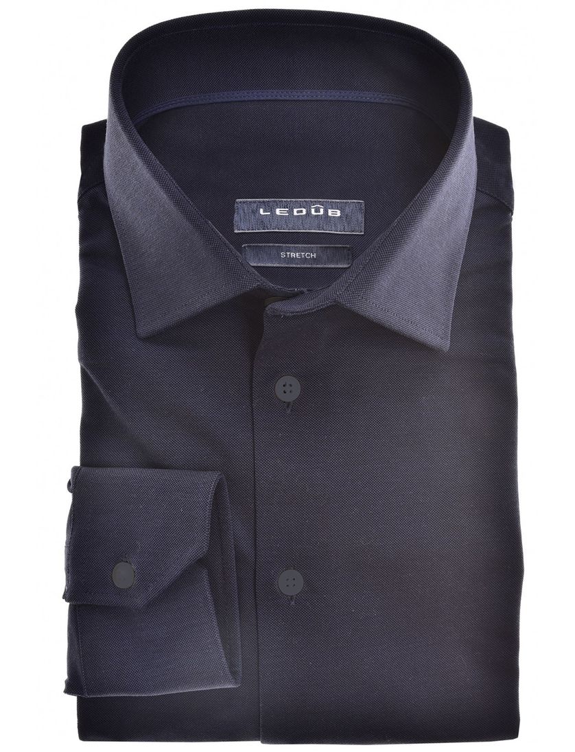 Overhemd Ledub navy met stretch