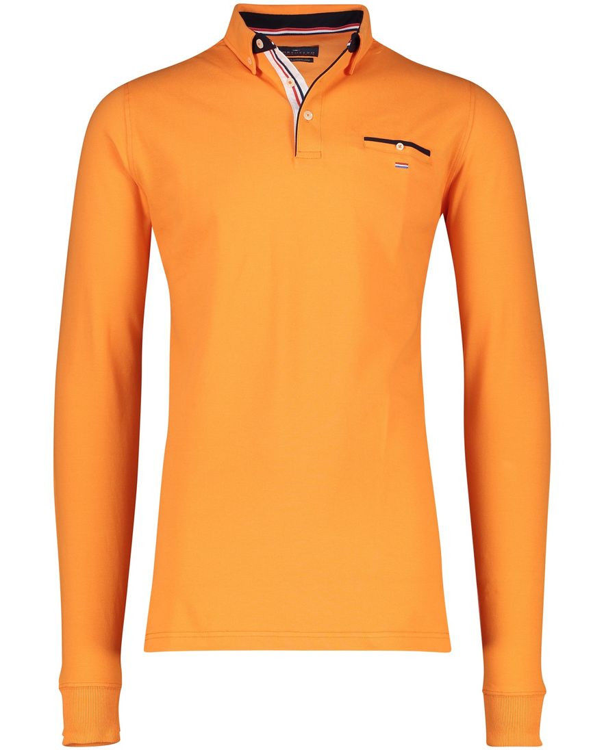 Portofino oranje polo extra lange mouw