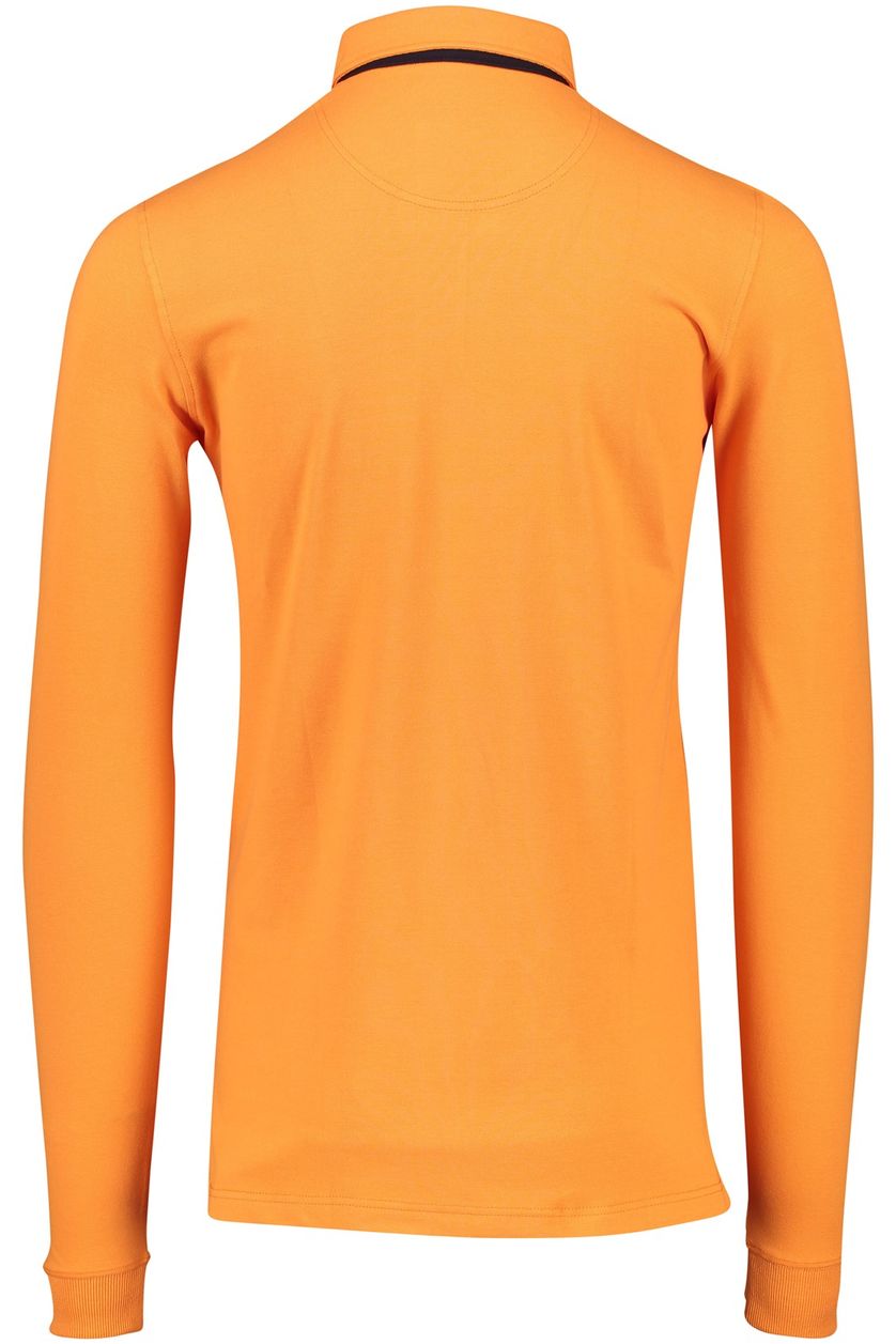 Portofino oranje polo extra lange mouw