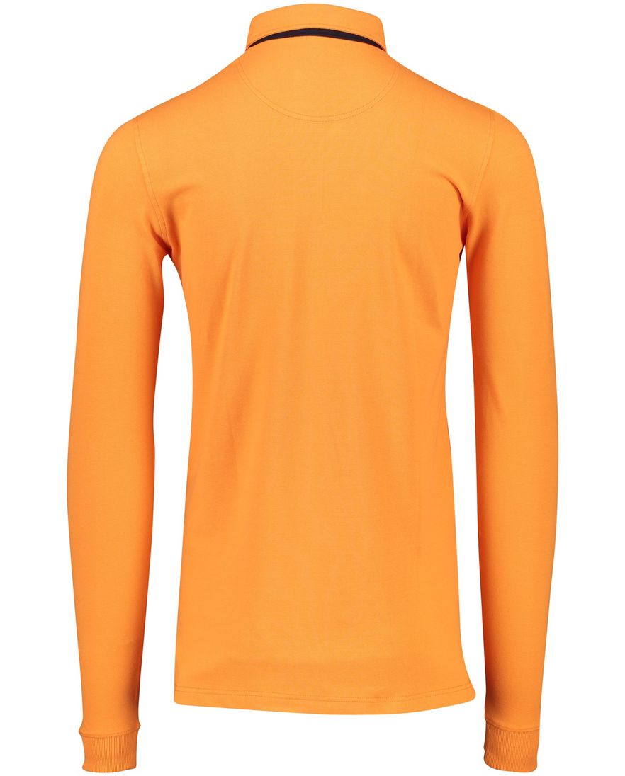 Portofino oranje polo extra lange mouw