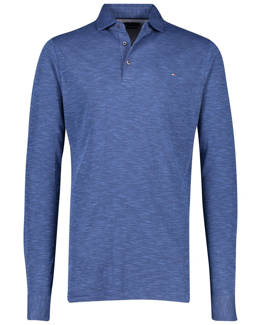 Extra lange mouwen polo Portofino blauw
