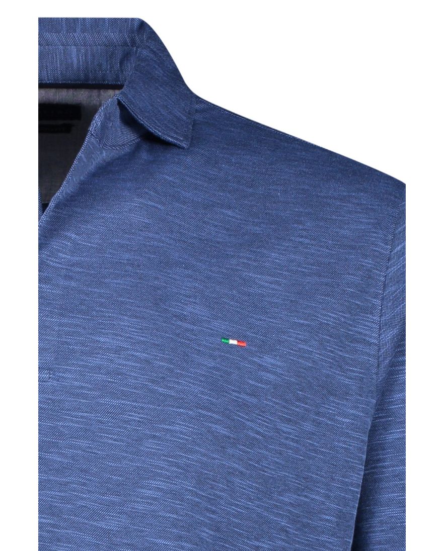 Extra lange mouwen polo Portofino blauw
