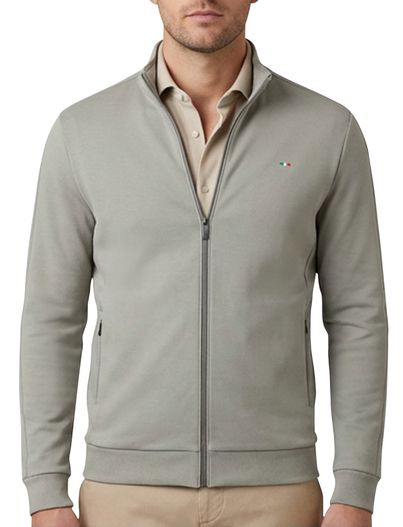 Portofino Portofino vest groen opstaande kraag