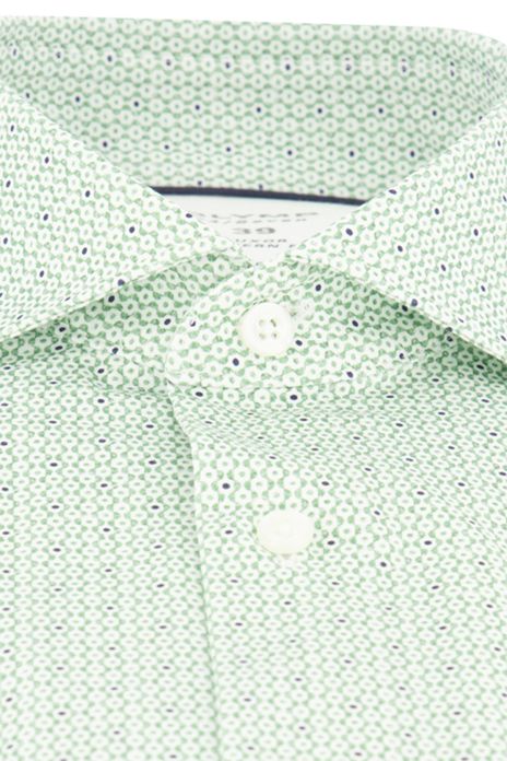 Olymp overhemd korte mouwen groene print Modern Fit
