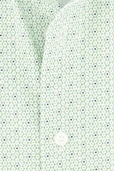 Olymp overhemd korte mouwen groene print Modern Fit