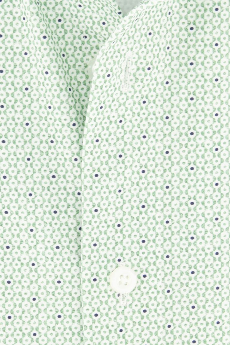 Olymp overhemd korte mouwen groene print Modern Fit
